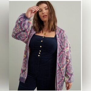 NWT Anthropologie Maeve Peggy Python Cardigan S